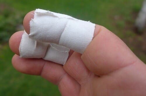 Injured Fingers Tape On Fingers